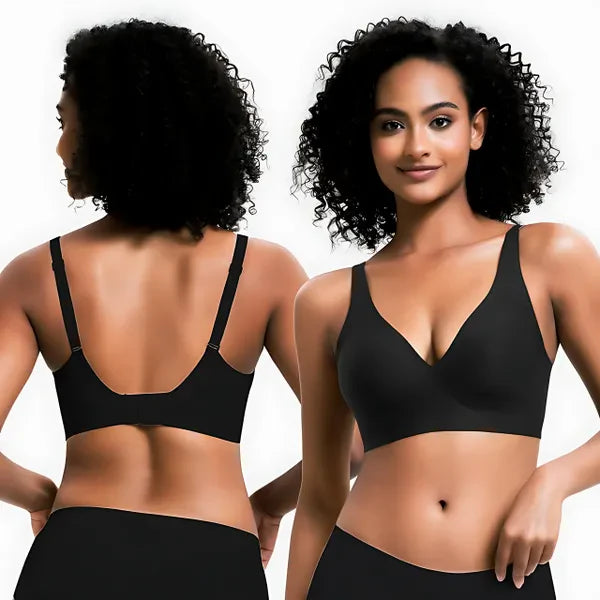 Vivid Bloom V-Neck Wireless Bra - Comfort & Lift for Women (VB)